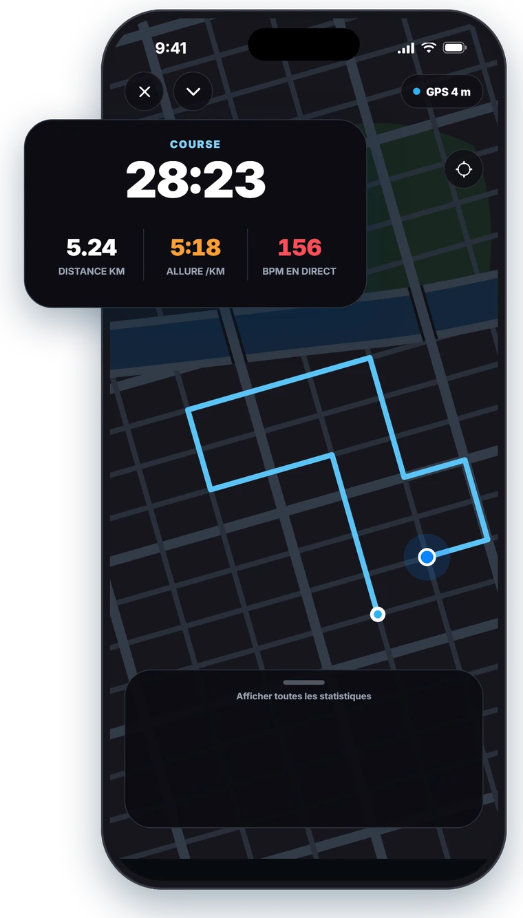 Écran d'une course en cours dans Berry